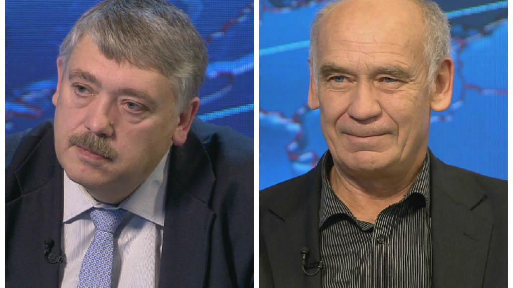 Глава департамента промышленности Орловской области Г.Парахин. Руководитель астрофизического проекта "Тайга" Н.Буднев | Программы | ОТР - Общественное Телевидение России